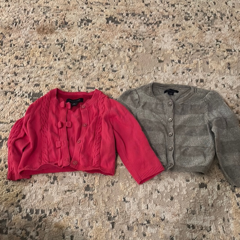 Pink and Gray Button-Up Cardigans